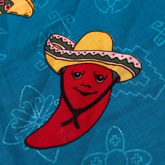 Vintage Hav-A-Hank Red Chili Peppers in Sombreros Bandanna Scarf Kerchief NWOT - Picture 9 of 11
